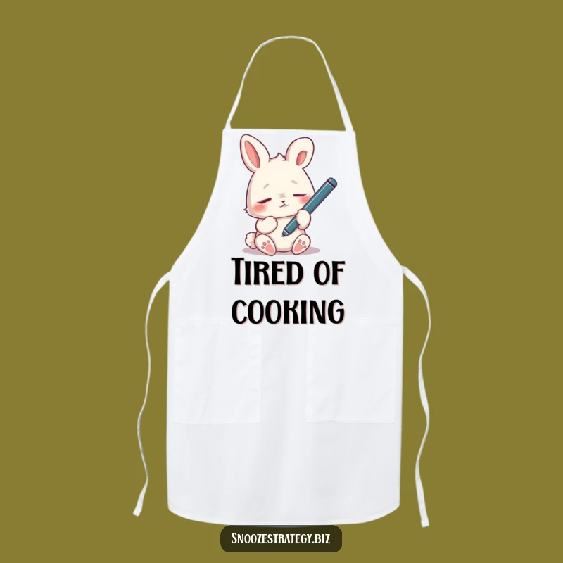 Funny Tired Rabbit Pen Apron: Work Through Your Drowsiness
