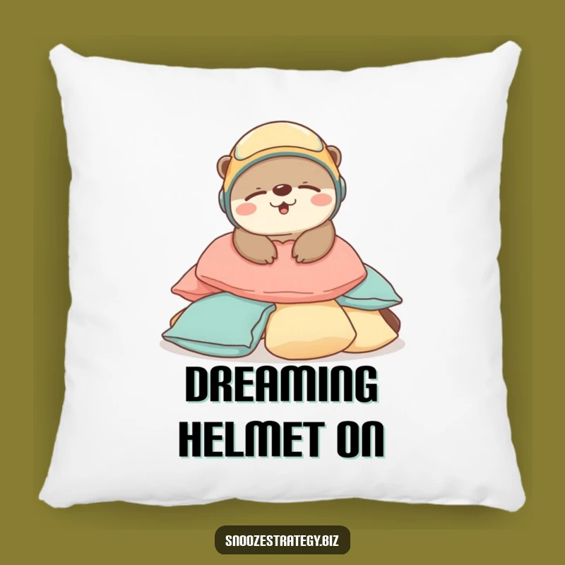 Funny Otter Sleep Pillow: Cozy Helmeted Character Cushion for Sweet Dreams