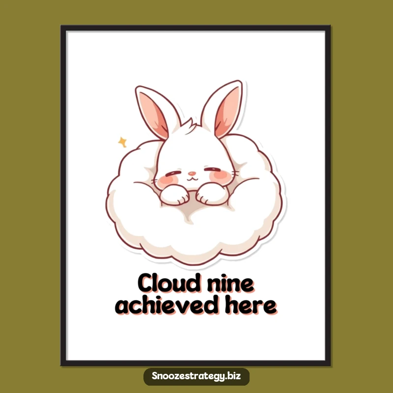 Funny Rabbit Snoring Digital Print: Instant Downloadable Hilarious Sleepy Art Gift