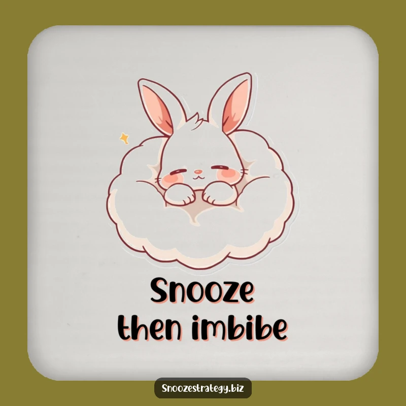 Funny Rabbit Coaster Set: Protect Surfaces with Sleepy, Hilarious Style Gift