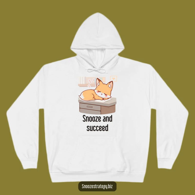 Funny Fox Desk Hoodie: Sleepy Dreamer Character Sweatshirt for Ultimate Comfort