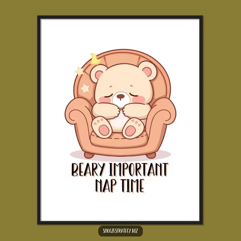 Free Printable Wall Art: Funny Bear Cub, Cozy Armchair, Downloadable Decor