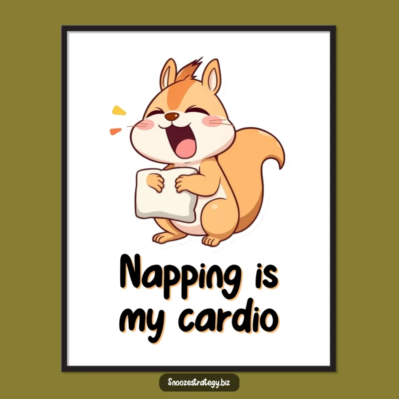 Funny Free Printable Wall Art: Yawning Squirrel Adorable Downloadable Art for Cozy Spaces