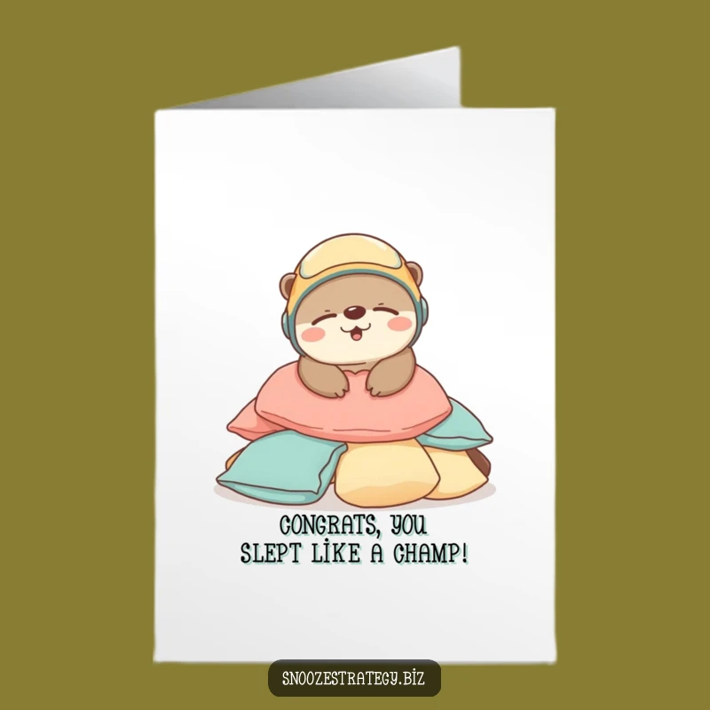 Relaxed Free Printable Otter Congrats Card - Nap Time Downloadable Cheer