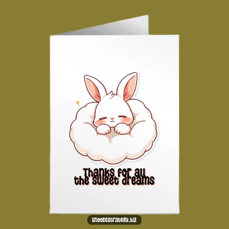 Free Printable Thank You Card: Funny Sleeping Rabbit, Cozy Thanks, Downloadable Gift