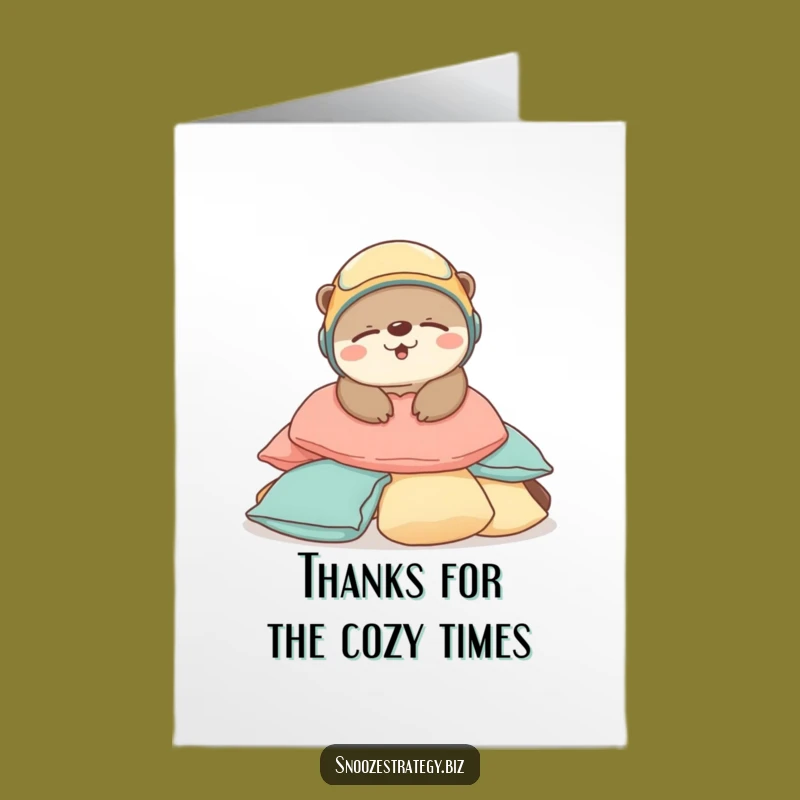 Cozy Free Printable Otter Thank You Card - Snuggly Nap Appreciation