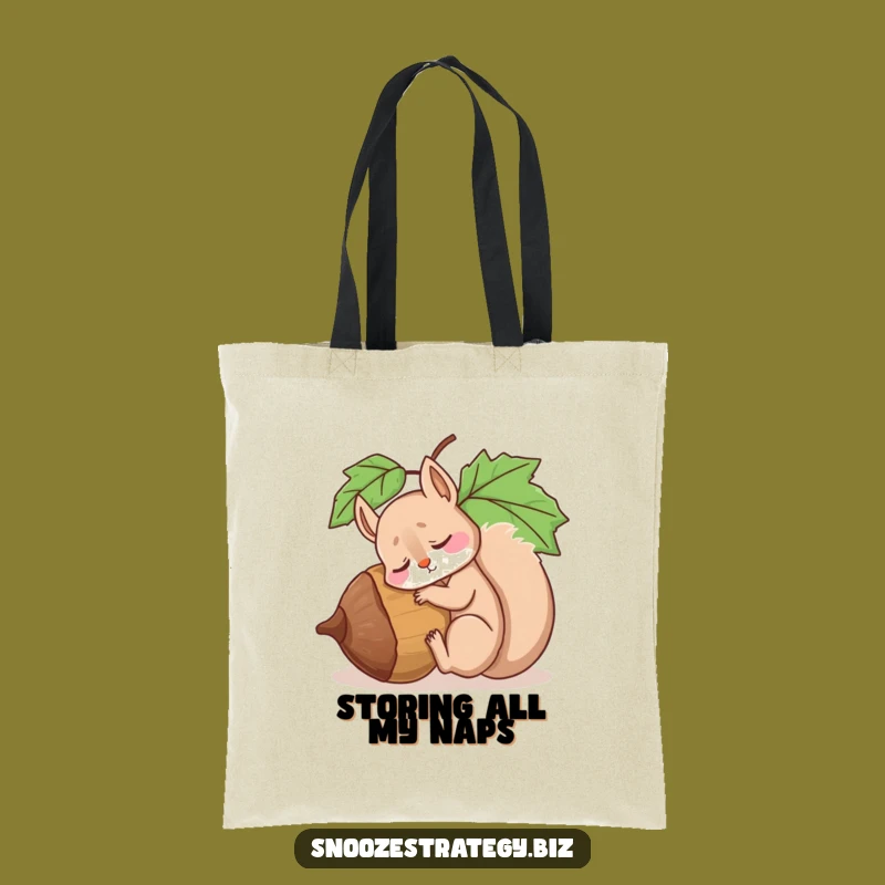 Funny Squirrel Acorn Tote Bag: Carry Your Essentials with Sleepy Charm Gift